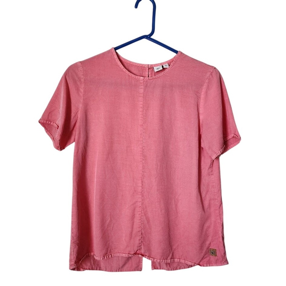 TENTREE Lyocell Open Back Blouse Pink Minimalist Summer Size S